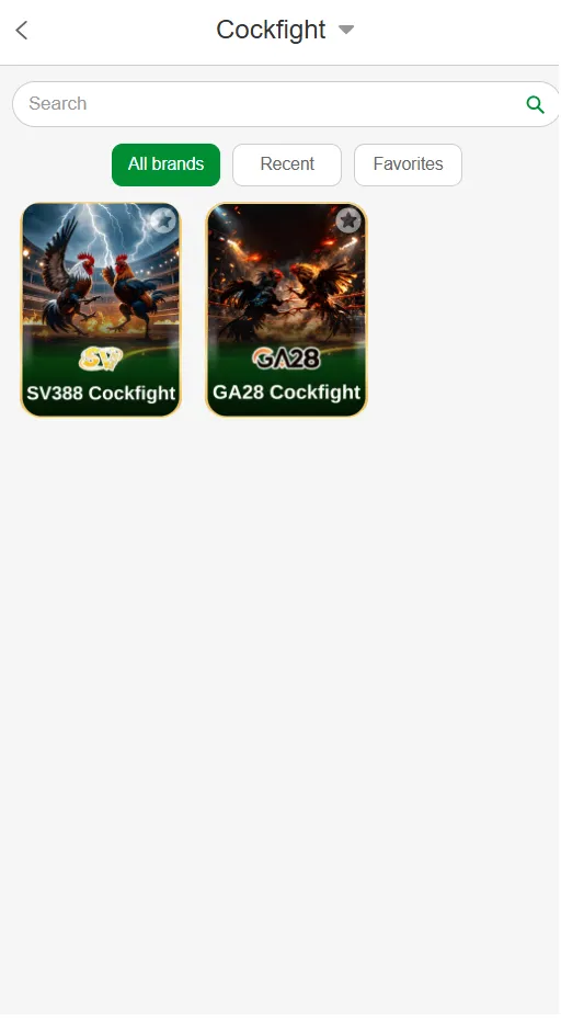 Betinr cockfight games interface screenshot