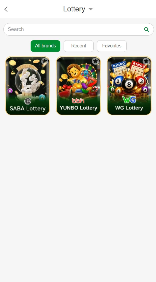 Betinr lottery games interface screenshot